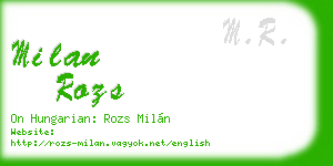 milan rozs business card